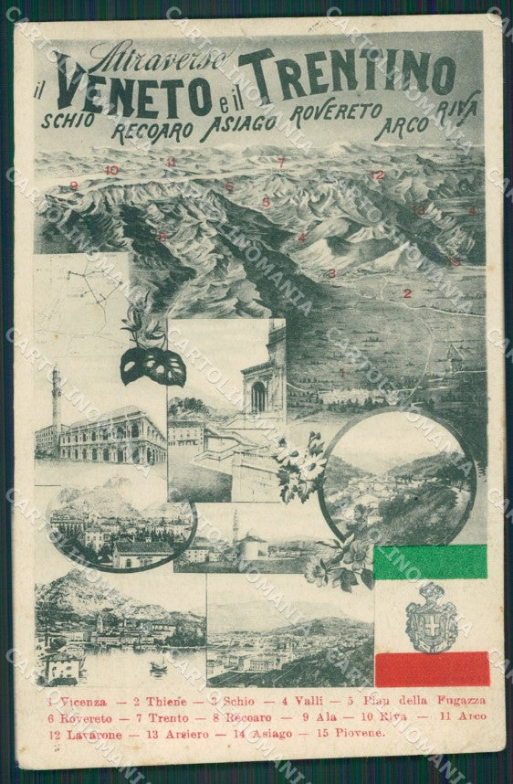 Vicenza Rovererto Arco PIEGHINE STRAPPINO cartolina QK7951 – fronte