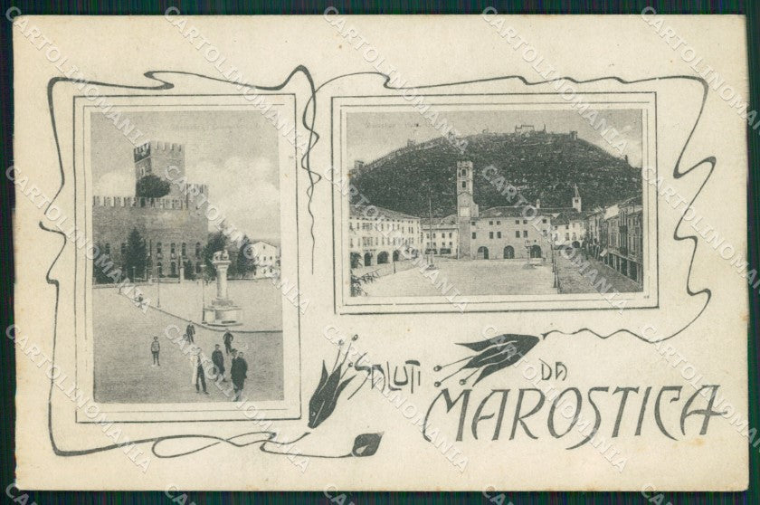 Vicenza Marostica Saluti da PIEGHE cartolina QK7956 – fronte