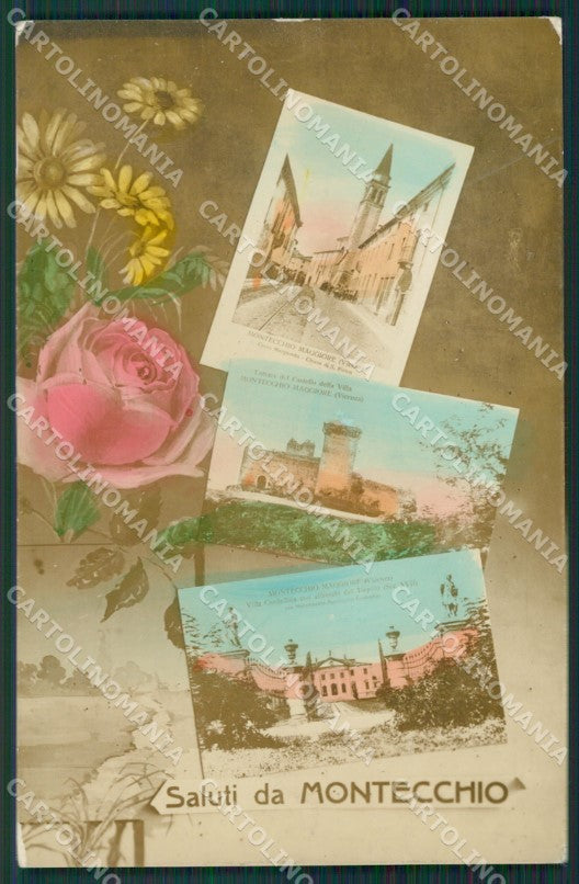 Vicenza Montecchio Maggiore Saluti da RIFILATA Foto cartolina QK7964 – fronte
