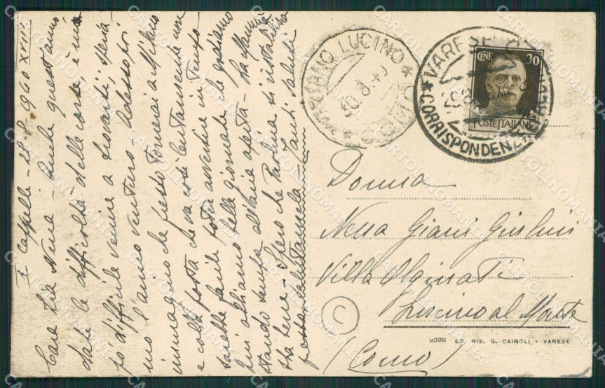 Varese Città cartolina QK7991 – retro