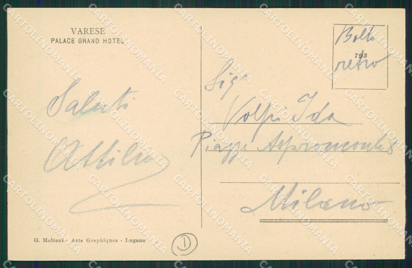 Varese Città cartolina QK8011 – retro