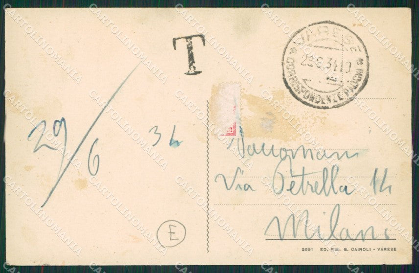 Varese Città Poste cartolina QK8021 – retro