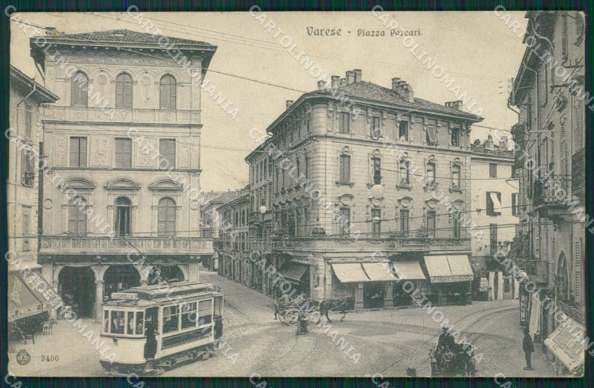 Varese Città Tram PIEGA cartolina QK8068 – fronte