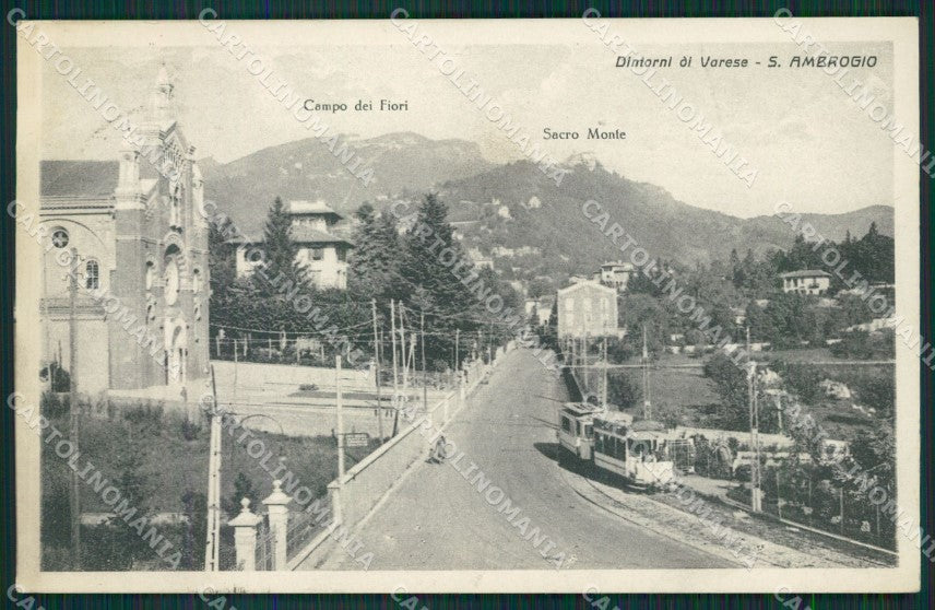 Varese Sant'Ambrogio Tram cartolina QK8095 – fronte