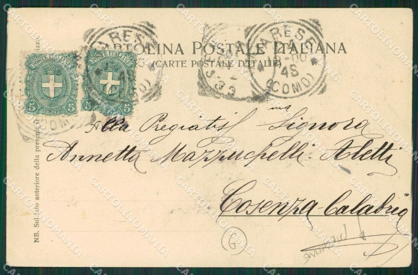Varese Sant'Ambrogio Tram PIEGHINE cartolina QK8099 – retro