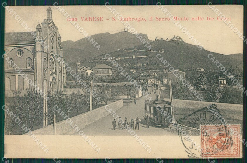 Varese Sant'Ambrogio Tram STRAPPINO cartolina QK8100 – fronte