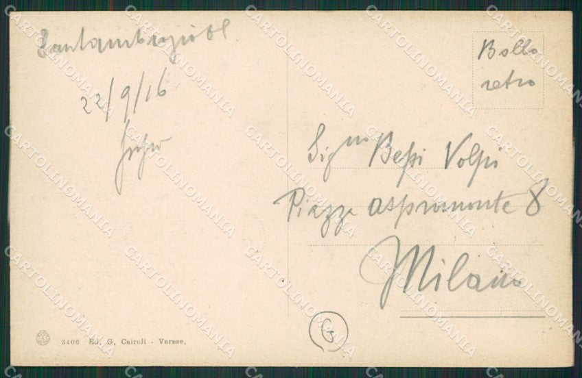 Varese Sant'Ambrogio Tram cartolina QK8103 – retro