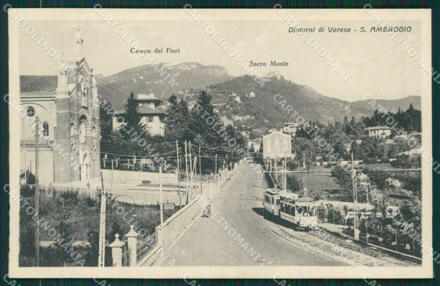 Varese Sant'Ambrogio Tram cartolina QK8108 – fronte