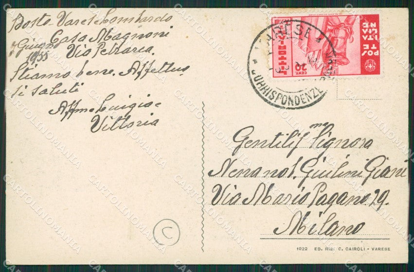 Varese Bosto cartolina QK8144 – retro
