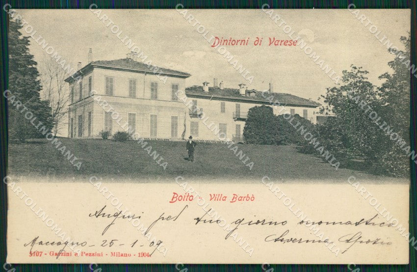 Varese Boito Bosto Villa Barbò cartolina QK8145 – fronte
