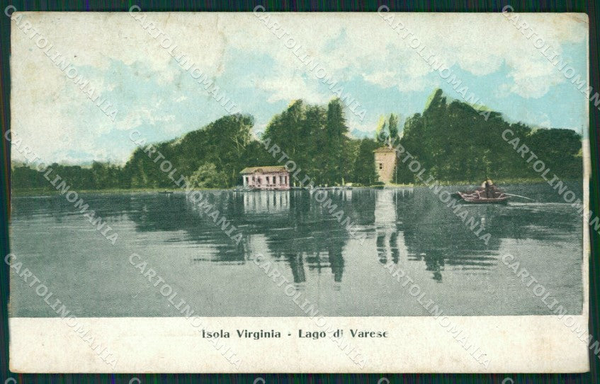 Varese Lago Isola Virginia cartolina QK8225 – fronte