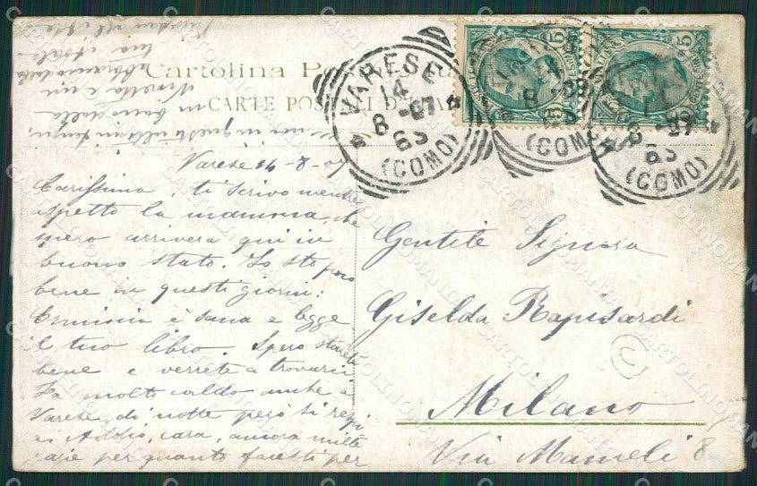 Varese Lago Isola Virginia cartolina QK8225 – retro