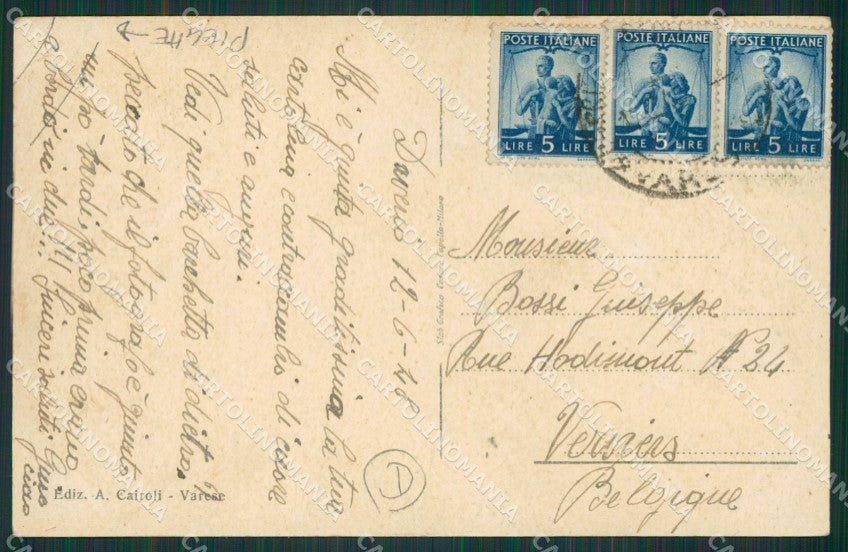 Varese Lago PIEGHE cartolina QK8227 – retro