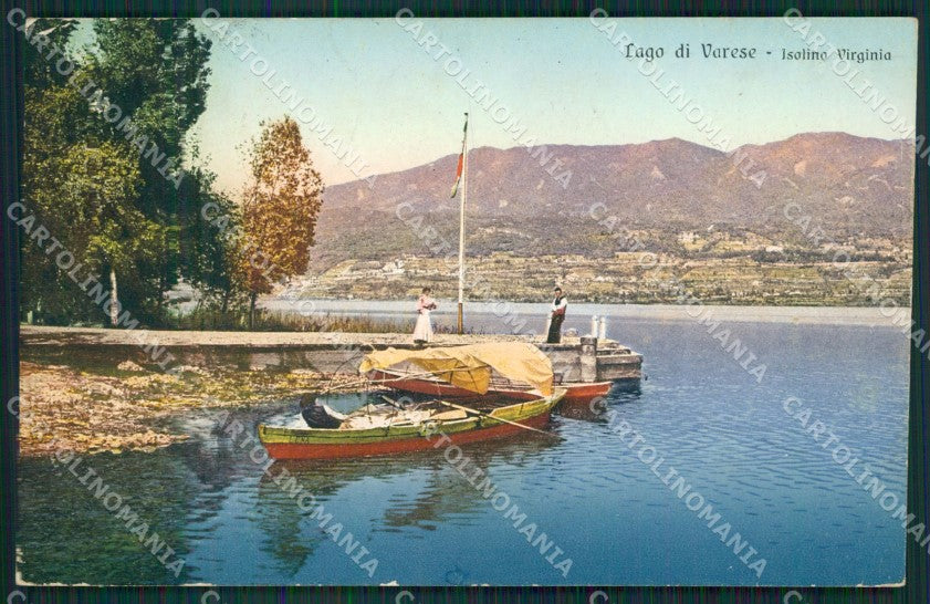 Varese Lago Isola Virginia cartolina QK8253 – fronte