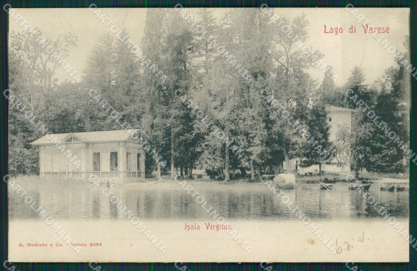 Varese Lago Isola Virginia cartolina QK8254 – fronte