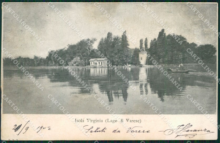 Varese Lago Isola Virginia cartolina QK8255 – fronte