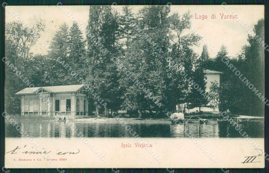 Varese Lago Isola Virginia cartolina QK8260 – fronte