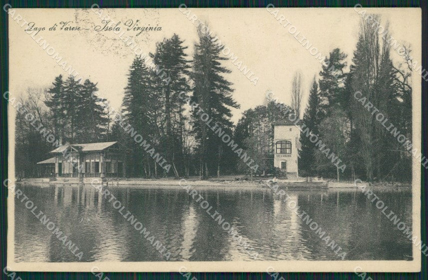 Varese Lago Isola Virginia cartolina QK8262 – fronte