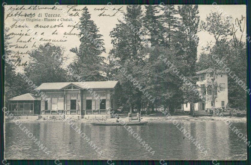 Varese Lago Isola Virginia cartolina QK8263 – fronte