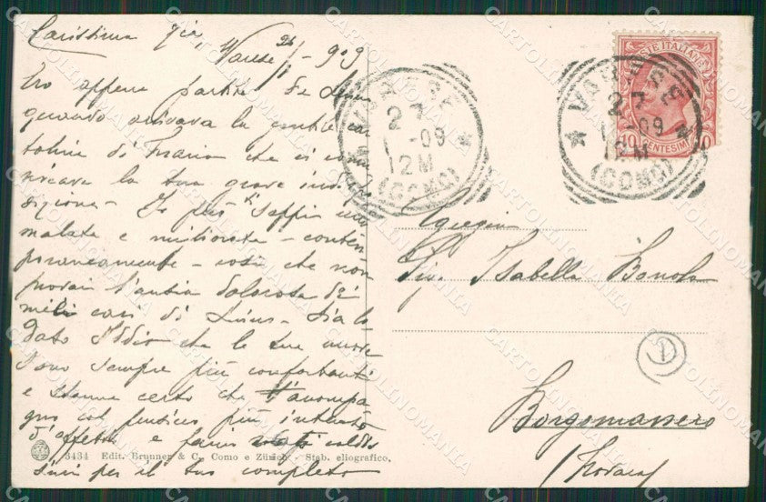 Varese Lago Isola Virginia cartolina QK8263 – retro