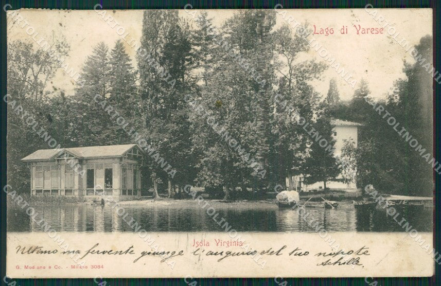 Varese Lago Isola Virginia cartolina QK8266 – fronte