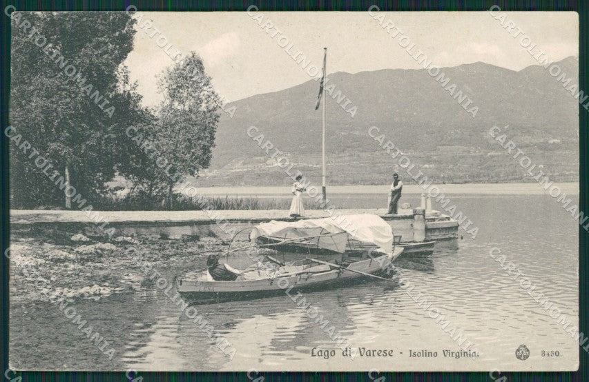 Varese Lago Isola Virginia cartolina QK8268 – fronte