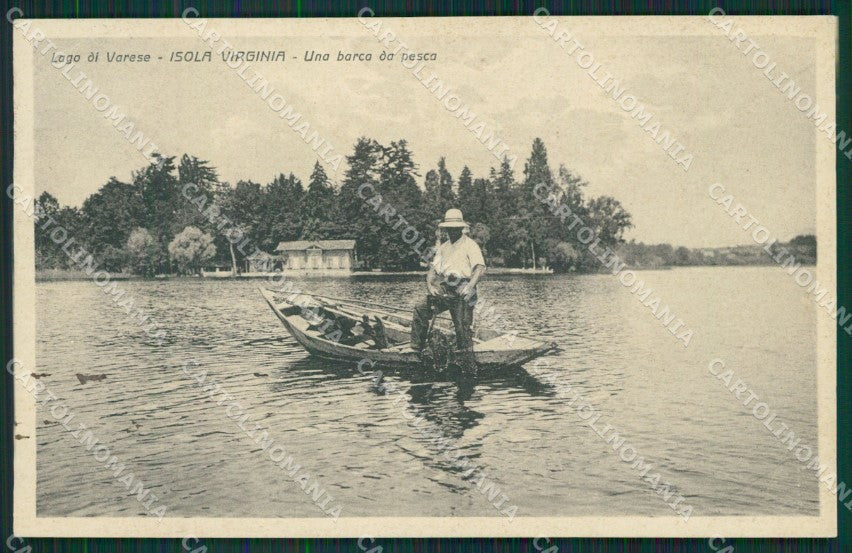 Varese Lago Isola Virginia PIEGHINA cartolina QK8269 – fronte