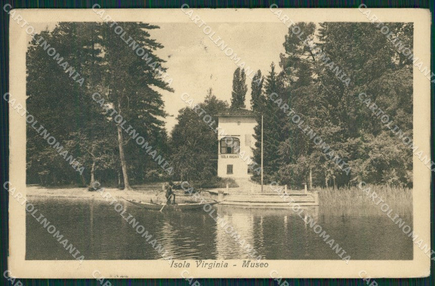 Varese Lago Isola Virginia PIEGHE cartolina QK8272 – fronte