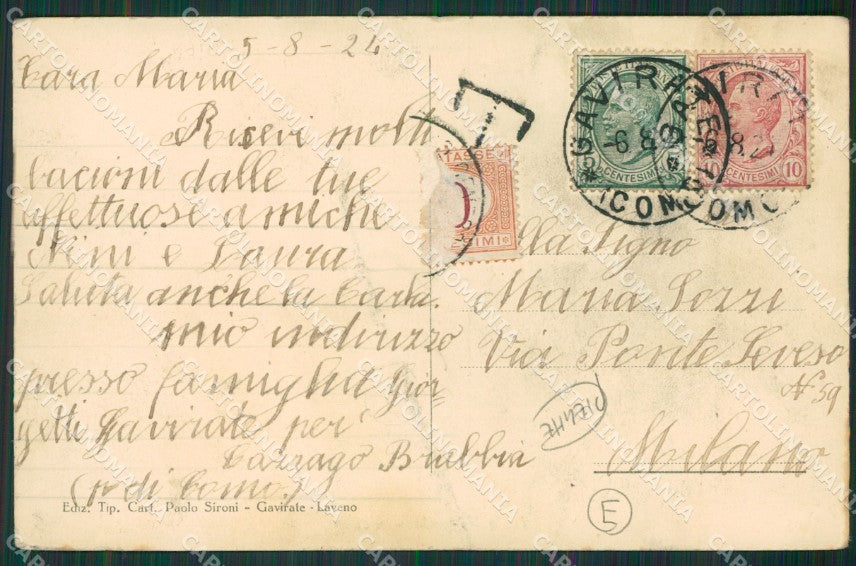 Varese Lago Isola Virginia PIEGHE cartolina QK8272 – retro