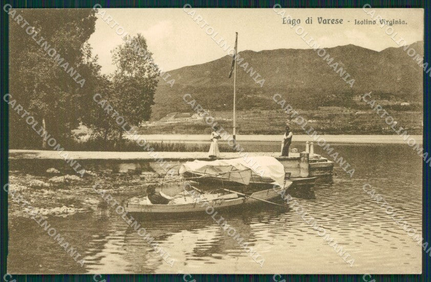 Varese Lago Isola Virginia cartolina QK8273 – fronte