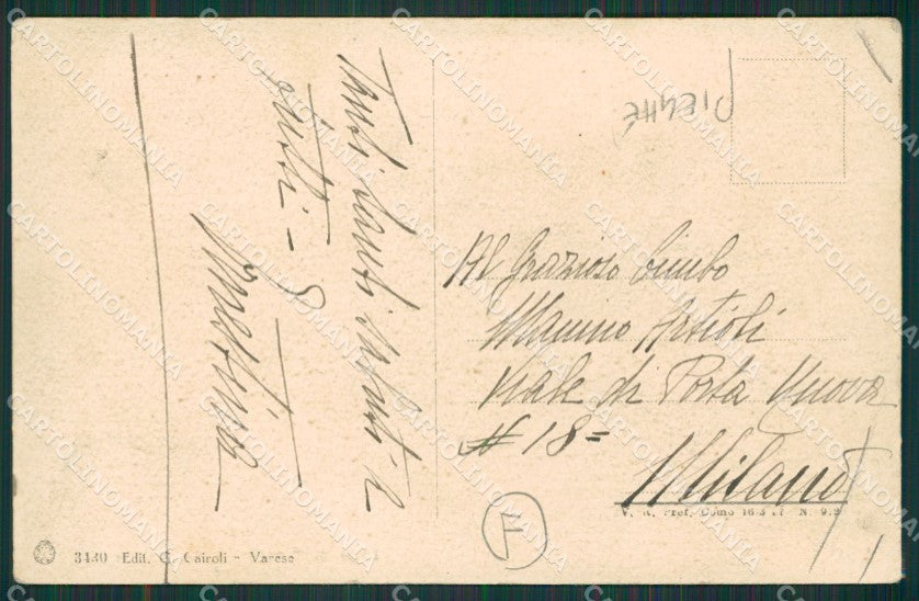 Varese Lago Isola Virginia PIEGHE cartolina QK8274 – retro