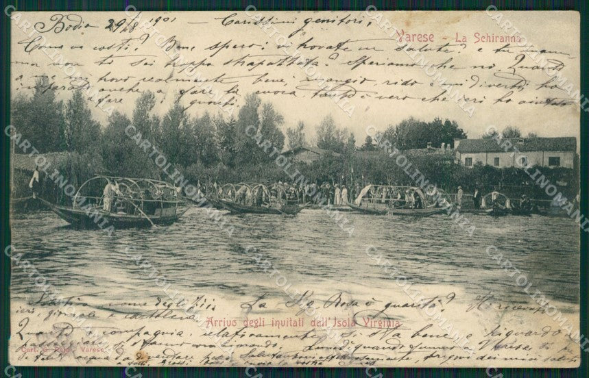 Varese Lago Isola Virginia cartolina QK8275 – fronte