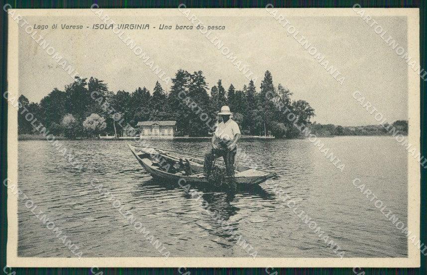 Varese Lago Isola Virginia cartolina QK8276 – fronte