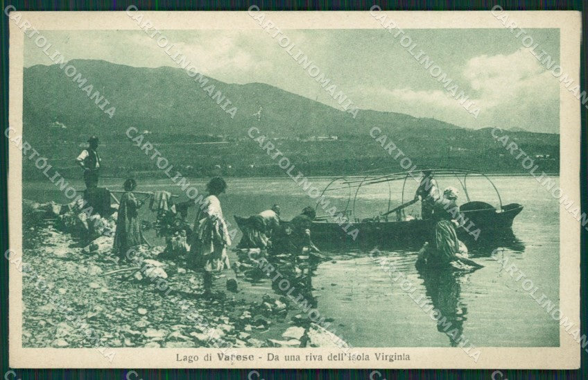 Varese Lago Isola Virginia cartolina QK8278 – fronte