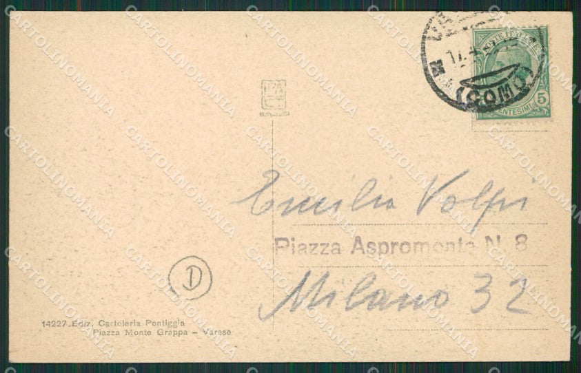 Varese Lago Aviazione cartolina QK8296 – retro