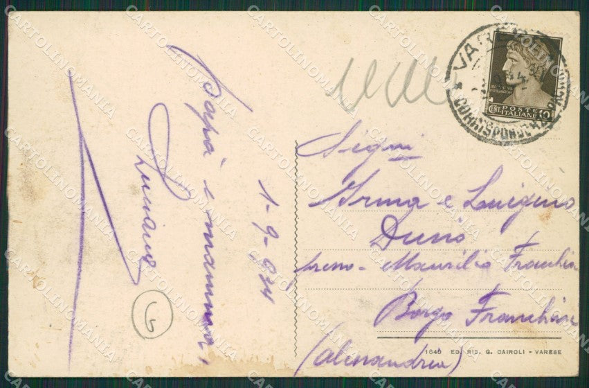 Varese Lago Aviazione cartolina QK8301 – retro