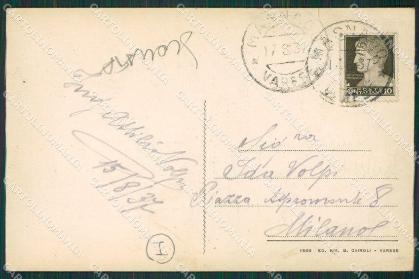 Varese Lago Aviazione SCOLLATA cartolina QK8303 – retro