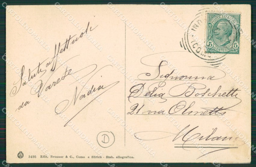 Varese Sacro Monte Funicolare cartolina QK8335 – retro