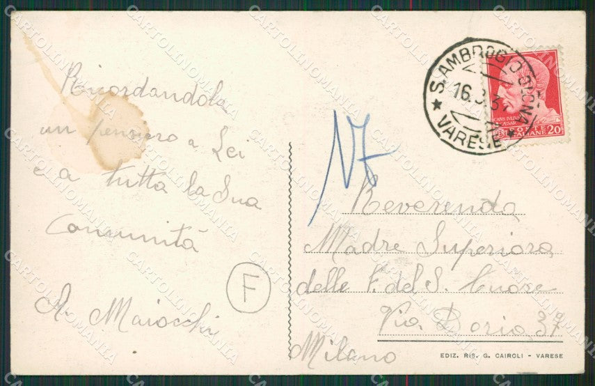 Varese Sacro Monte cartolina QK8343 – retro