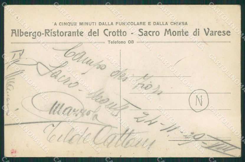 Varese Sacro Monte cartolina QK8373 – retro