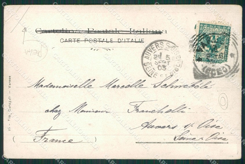 Varese Sacro Monte Tram PIEGA cartolina QK8378 – retro