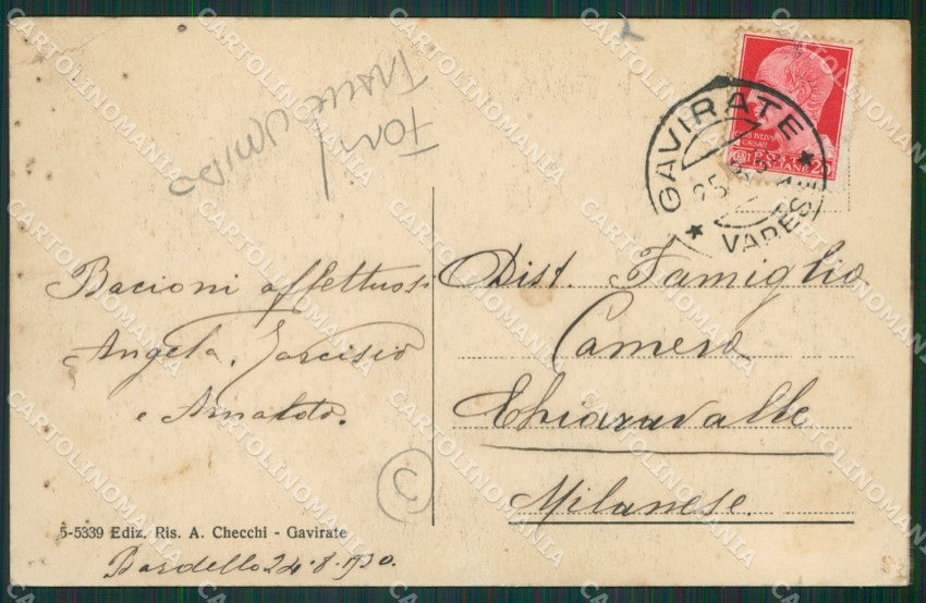 Varese Gavirate FORI TRACCE UMIDO cartolina QK8406 – retro