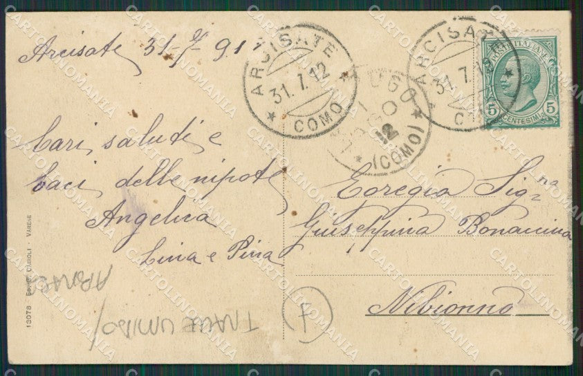 Varese Arcisate TRACCE UMIDO ABRASA cartolina QK8627 – retro