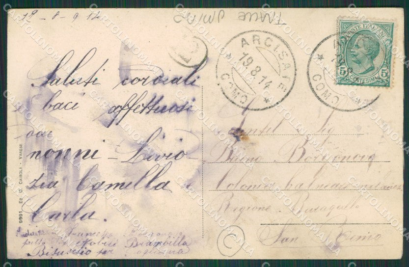 Varese Bisuschio Pogliana TRACCE UMIDO cartolina QK8634 – retro