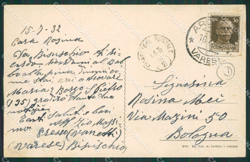 Varese Bisuschio cartolina QK8648 – retro