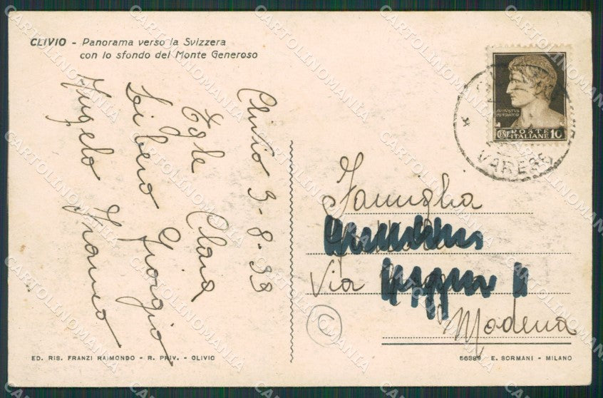 Varese Clivio cartolina QK8663 – retro