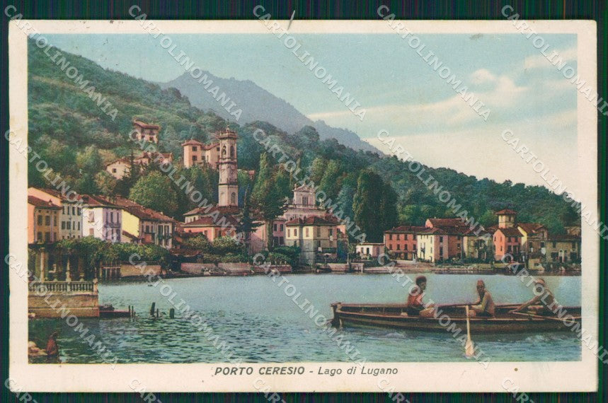 Varese Porto Ceresio PIEGA cartolina QK8707 – fronte