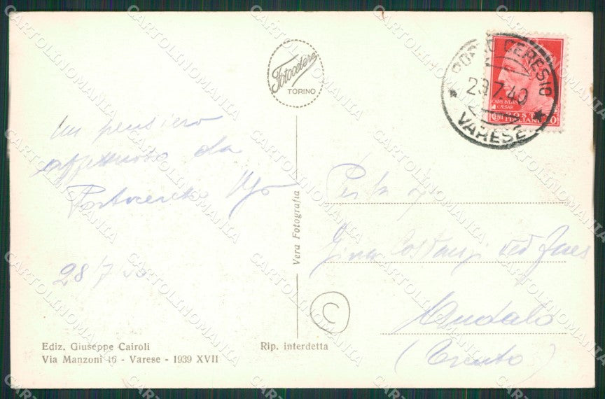 Varese Porto Ceresio PIEGHINA Foto cartolina QK8721 – retro