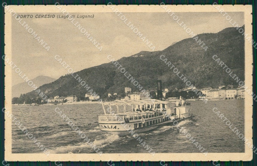 Varese Porto Ceresio Battello PIEGHINA cartolina QK8722 – fronte