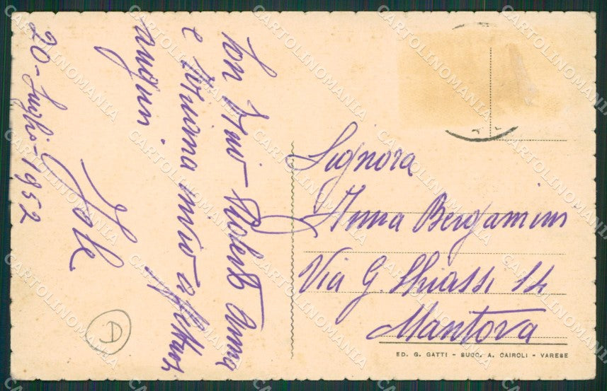 Varese Porto Ceresio Battello PIEGHINA cartolina QK8722 – retro